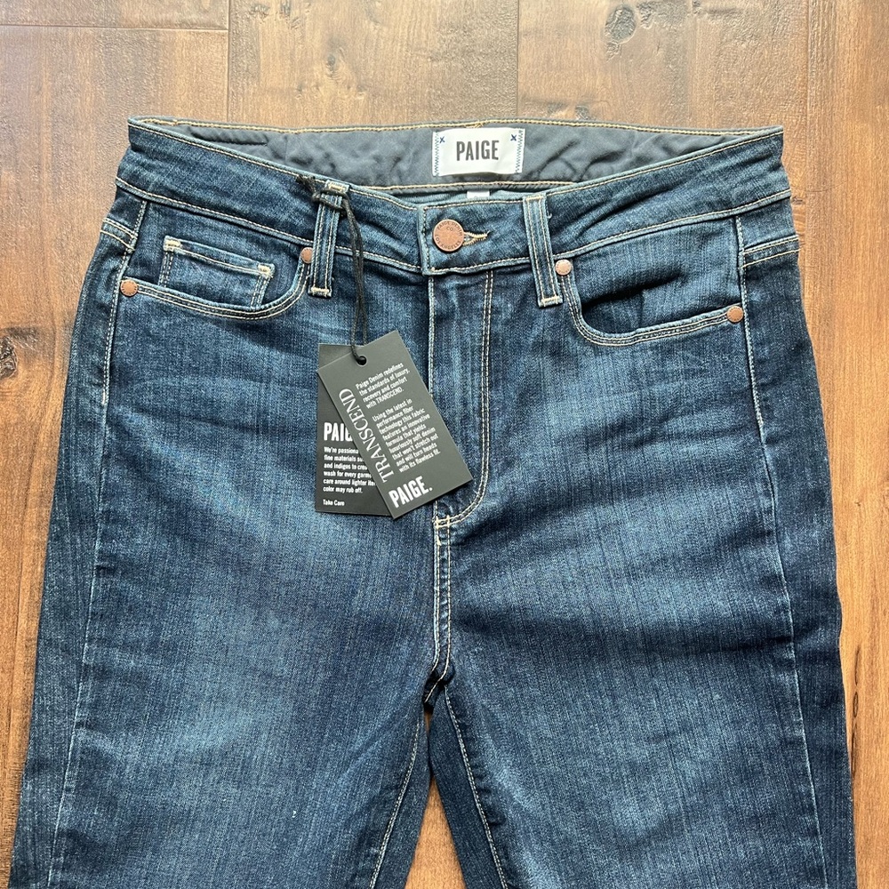 Paige High Wasted Crop Skinny Roll Up Denim - Picture 4 of 6